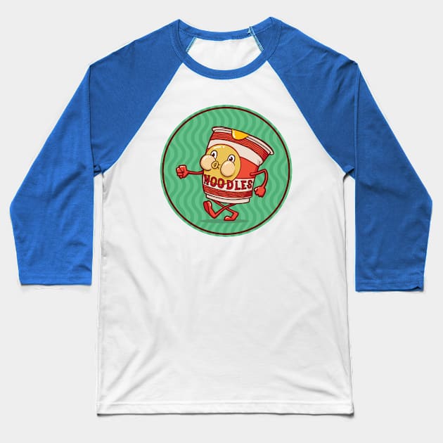 Cup Of Noodles Vintage Ramen Mascot Baseball T-Shirt by Huhnerdieb Apparel